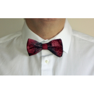 burgundy and burgundy ready tied silk bow tie8711