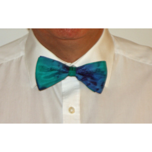 emerald green and navy blue ready tied silk bow tie8012