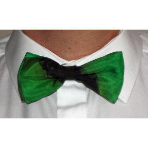 green and black ready tied silk bow tie 8439