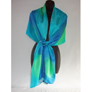 lime green blue and aqua silk wrap1799