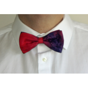 red and navy blue ready tied silk bow tie 8705
