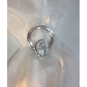 howlitt white silver plate round scarf clasp9884